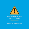 "Hurricane Milton warning sign highlighting postal impacts, emphasizing preparedness for potential disruptions. Stay informed and safe during the hurricane season."